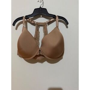Torrid Tan Lace Push Up Racerback Bra Front Clasp Nude 42DDD